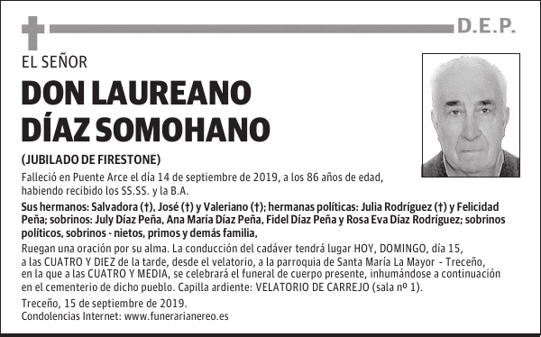 DON LAUREANO DÍAZ SOMOHANO