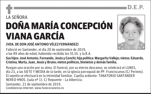 DOÑA MARÍA CONCEPCIÓN VIANA GARCÍA