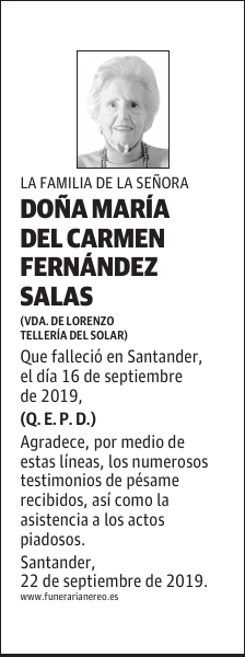 DOÑA MARÍA DEL CARMEN FERNÁNDEZ SALAS