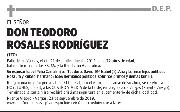 DON TEODORO ROSALES RODRÍGUEZ
