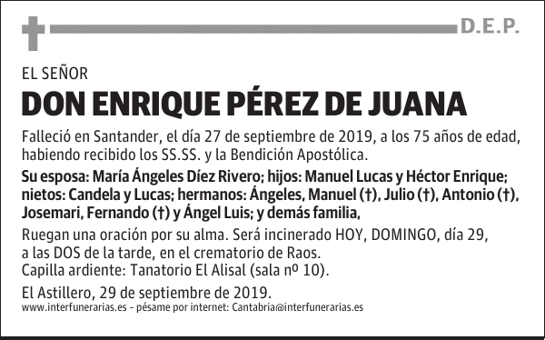 DON ENRIQUE PÉREZ DE JUANA
