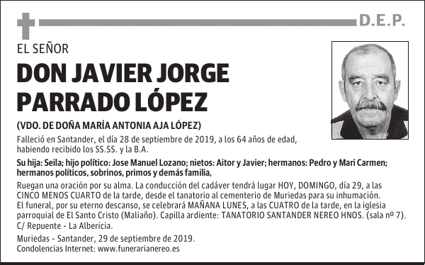 DON JAVIER JORGE PARRADO LÓPEZ