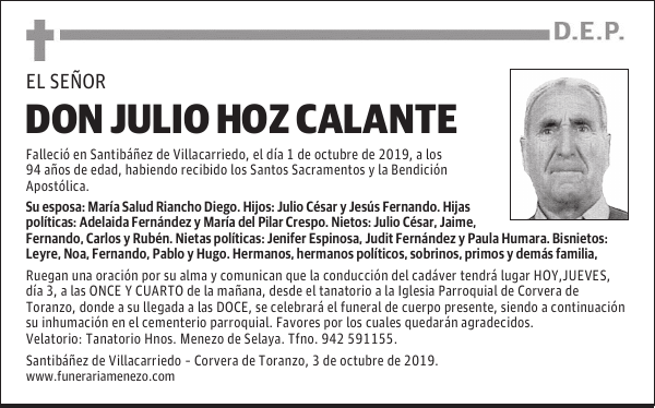 Don Julio Hoz Calante