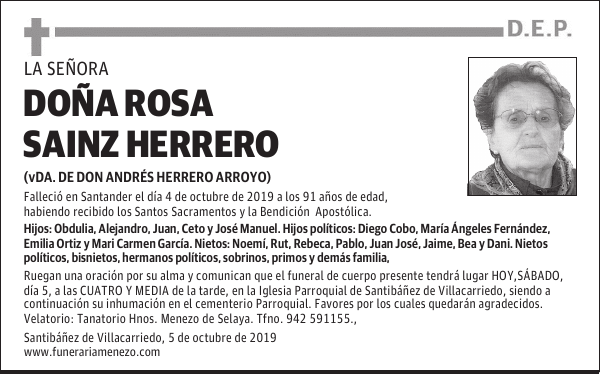 Doña Rosa Sainz Herrero