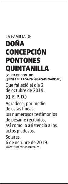 DOÑA CONCEPCIÓN PONTONES QUINTANILLA