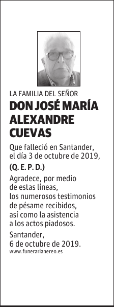 DON JOSE MARÍA ALEXANDRE CUEVAS