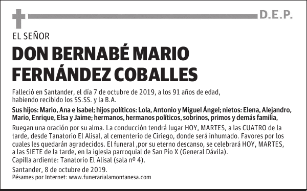 DON BERNABÉ MARIO FERNÁNDEZ COBALLES