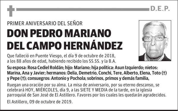 DON PEDRO MARIANO DEL CAMPO HERNÁNDEZ