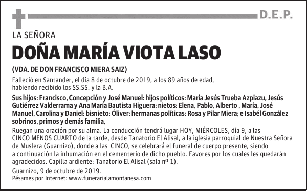 DOÑA MARÍA VIOTA LASO