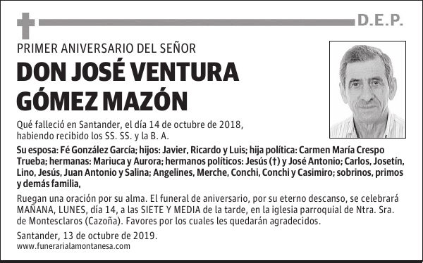 DON JOSÉ VENTURA GÓMEZ MAZÓN