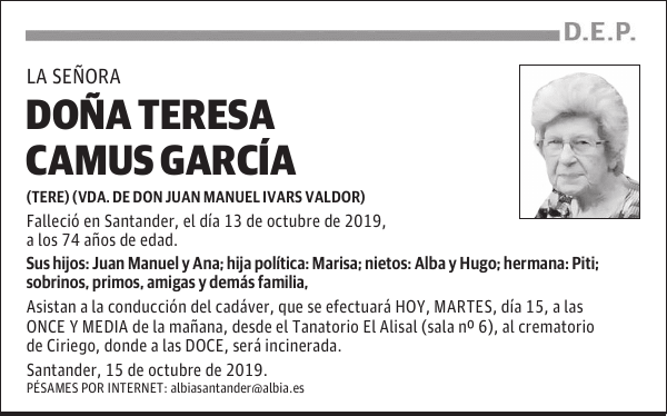 DOÑA TERESA CAMUS GARCÍA