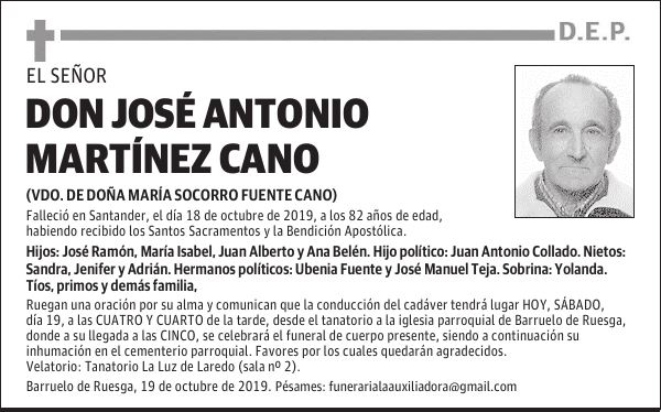 DON JOSÉ ANTONIO MARTÍNEZ CANO