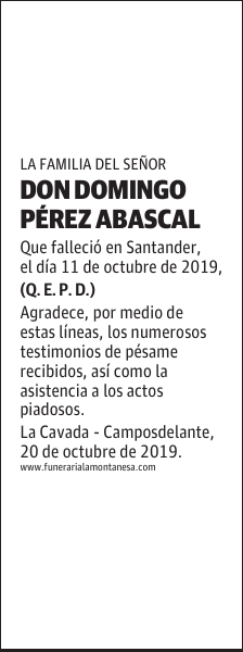 DON DOMINGO PÉREZ ABASCAL