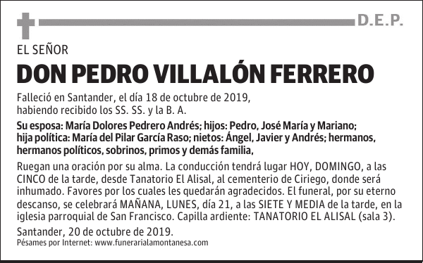 DON PEDRO VILLALÓN FERRERO