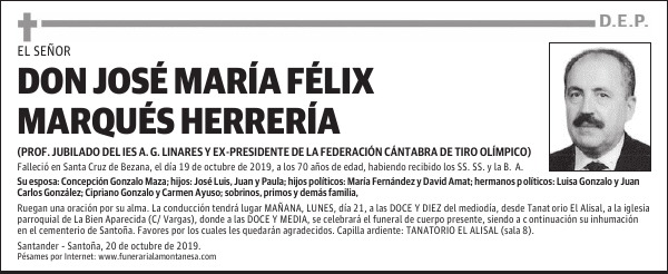 DON JOSÉ MARÍA FÉLIX MARQUÉS HERRERÍA