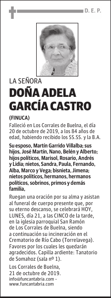 DOÑA ADELA GARCÍA CASTRO