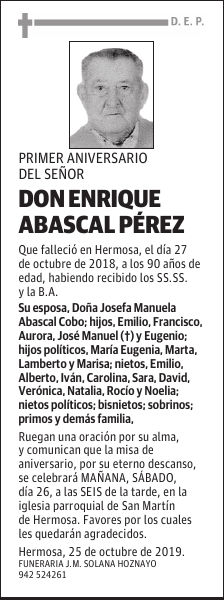 DON ENRIQUE ABASCAL PÉREZ