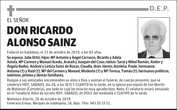 DON RICARDO ALONSO SAINZ