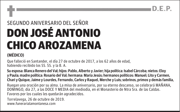 DON JOSÉ ANTONIO CHICO AROZAMENA