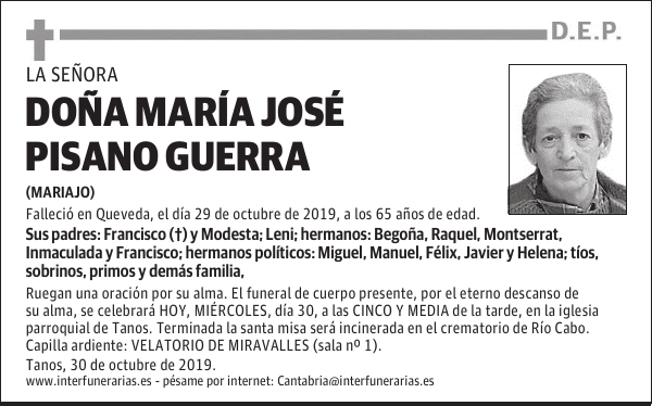 DOÑA MARÍA JOSE PISANO GUERRA