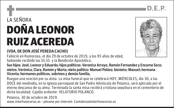 DOÑA LEONOR RUIZ ACEREDA
