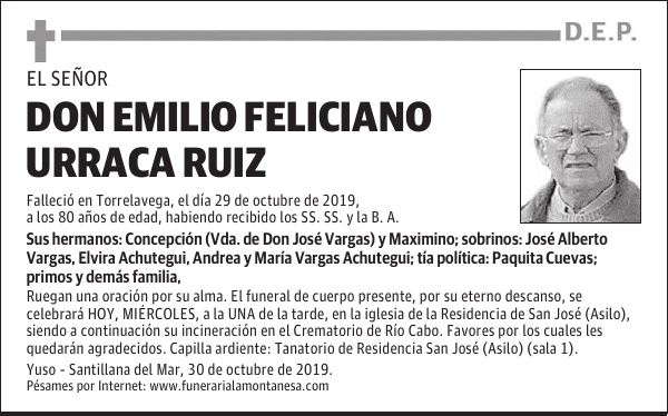 DON EMILIO FELICIANO URRACA RUIZ