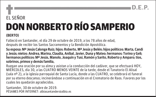DON NORBERTO RÍO SAMPERIO