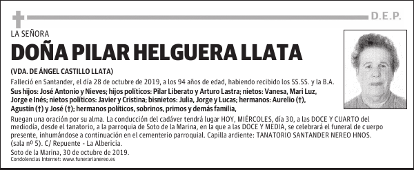 DOÑA PILAR HELGUERA LLATA