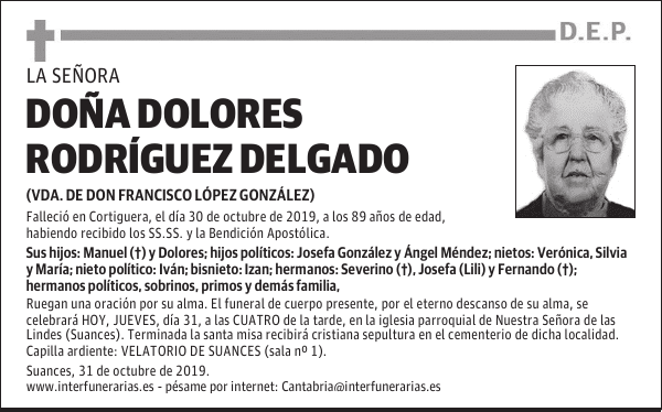 DOÑA DOLORES RODRÍGUEZ DELGADO