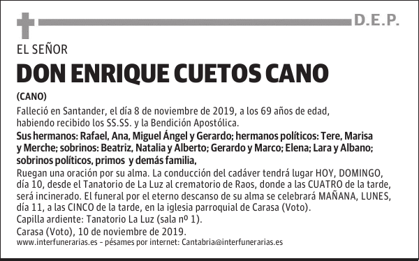 DON ENRIQUE CUETOS CANO