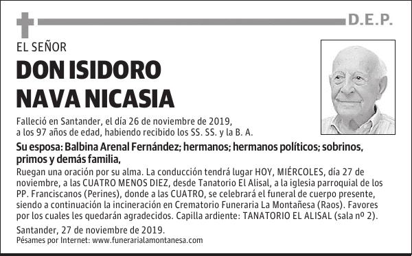 DON ISIDORO NAVA NICASIA