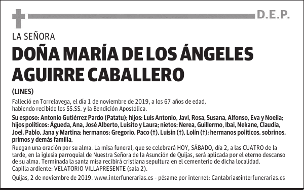 DOÑA MARÍA DE LOS ÁNGELES AGUIRRE CABALLERO
