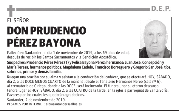 DON PRUDENCIO PÉREZ BAYONA