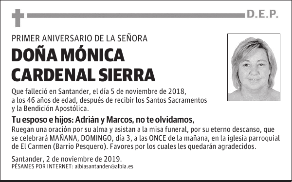 DOÑA MÓNICA CARDENAL SIERRA