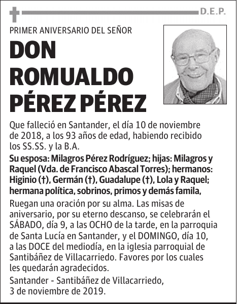 DON ROMUALDO PÉREZ PÉREZ