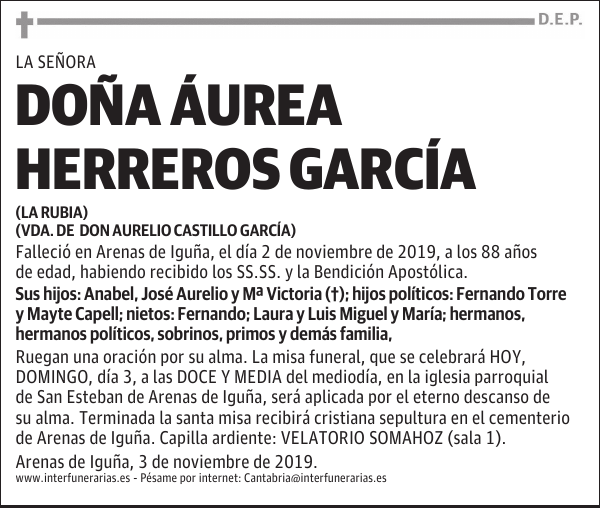 DOÑA ÁUREA HERREROS GARCÍA