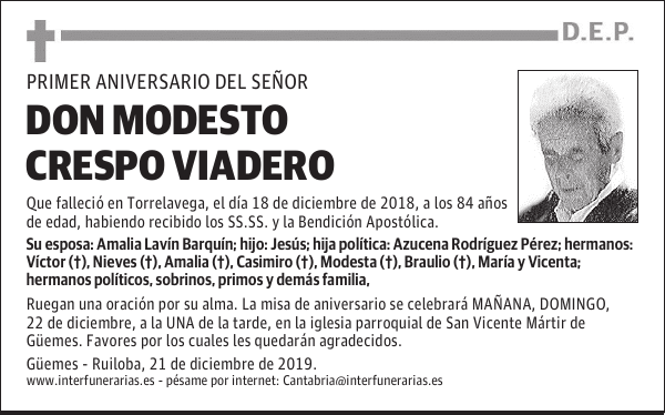 DON MODESTO CRESPO VIADERO