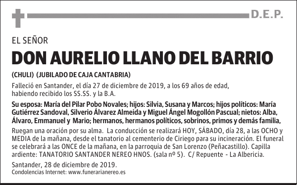 DON AURELIO LLANO DEL BARRIO