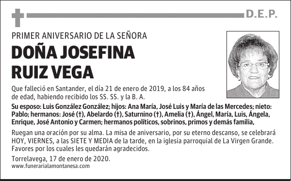 DOÑA JOSEFINA RUIZ VEGA