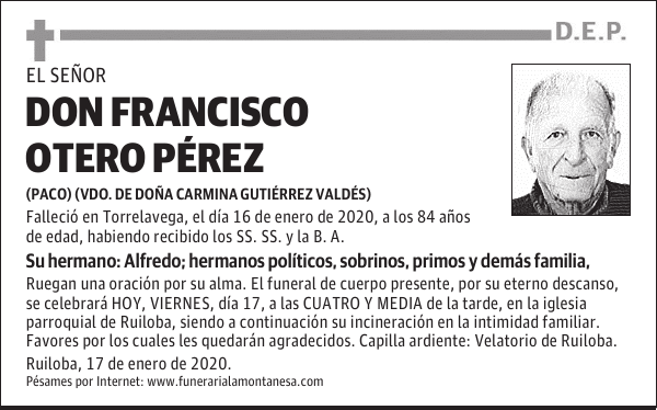 DON FRANCISCO OTERO PÉREZ