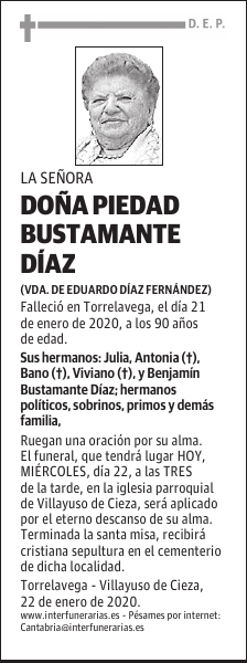 DOÑA PIEDAD BUSTAMANTE DÍAZ