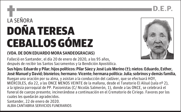 DOÑA TERESA CEBALLOS GÓMEZ
