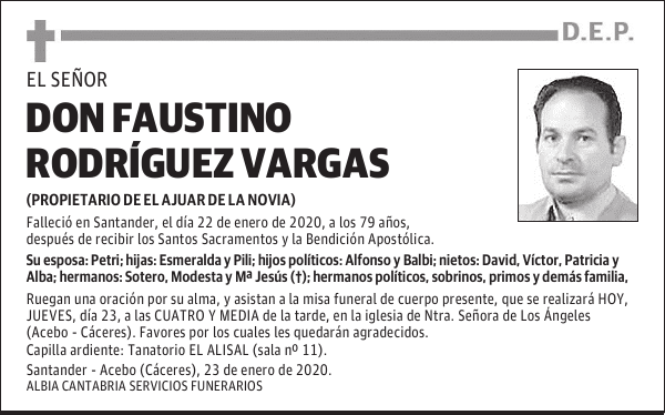 DON FAUSTINO RODRÍGUEZ VARGAS
