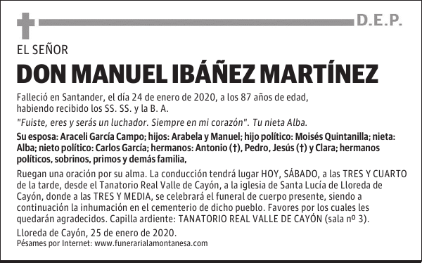 DON MANUEL IBÁÑEZ MARTÍNEZ