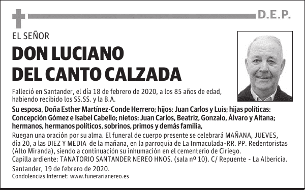 DON LUCIANO DEL CANTO CALZADA