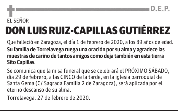 DON LUIS RUIZ - CAPILLAS GUTIÉRREZ