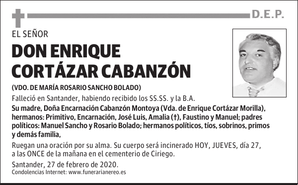 DON ENRIQUE CORTÁZAR CABANZÓN