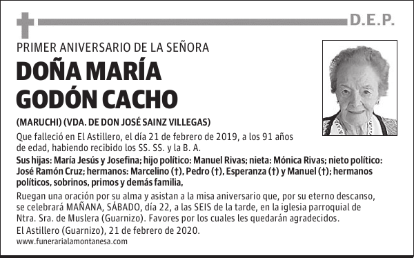 DOÑA MARÍA GODÓN CACHO