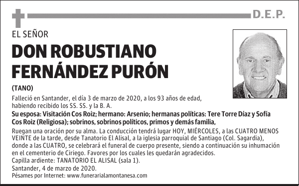 DON ROBUSTIANO FERNÁNDEZ PURÓN