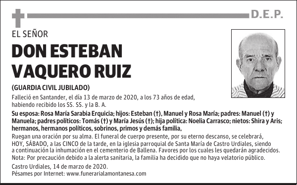 DON ESTEBAN VAQUERO RUIZ